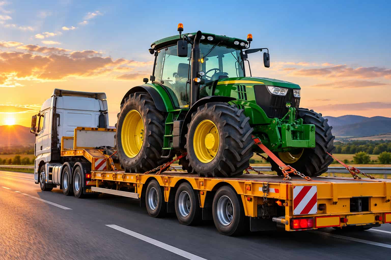 peso de un tractor transportado